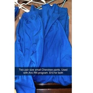 2 pair size small Cherokee scrub pants